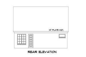 Exterior - Rear Elevation for European House Plan #424-39 - 3 bed, 2.5 bath