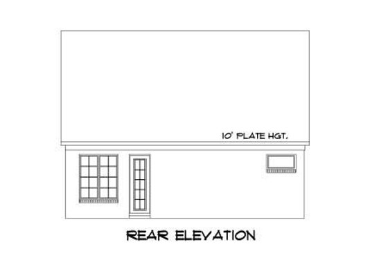Exterior - Rear Elevation for European House Plan #424-39 - 3 bed, 2.5 bath