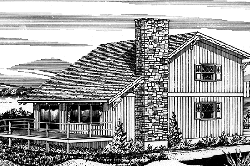 Dream House Plan - Exterior - Front Elevation 3 for Contemporary House Plan #320-800 - 3 bed, 1 bath
