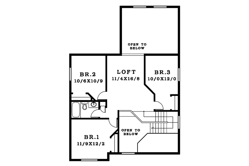Home Plan - Floor Plan - Upper Floor for Craftsman House Plan #943-4 - 4 bed, 2.5 bath