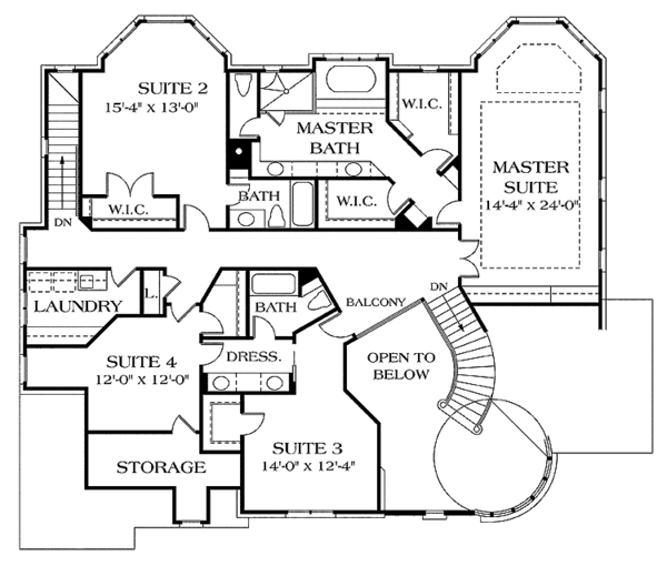 Architectural House Design - Country Floor Plan - Upper Floor Plan #453-234