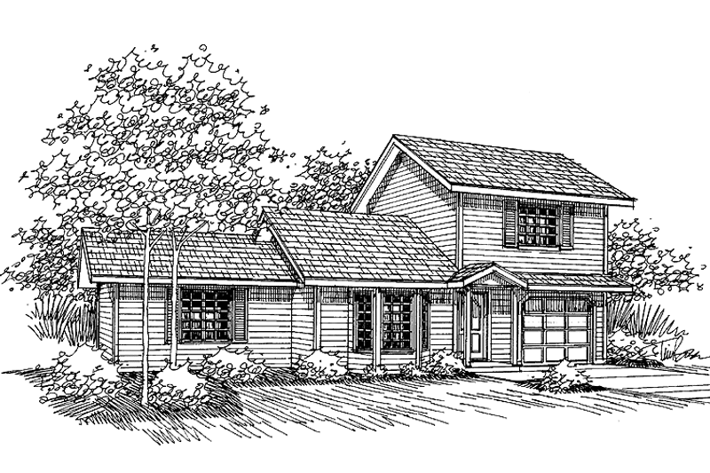 Home Plan - Exterior - Front Elevation 3 for Colonial House Plan #60-1024 - 3 bed, 2 bath