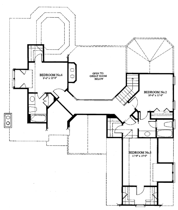 Home Plan - European Floor Plan - Upper Floor Plan #429-62