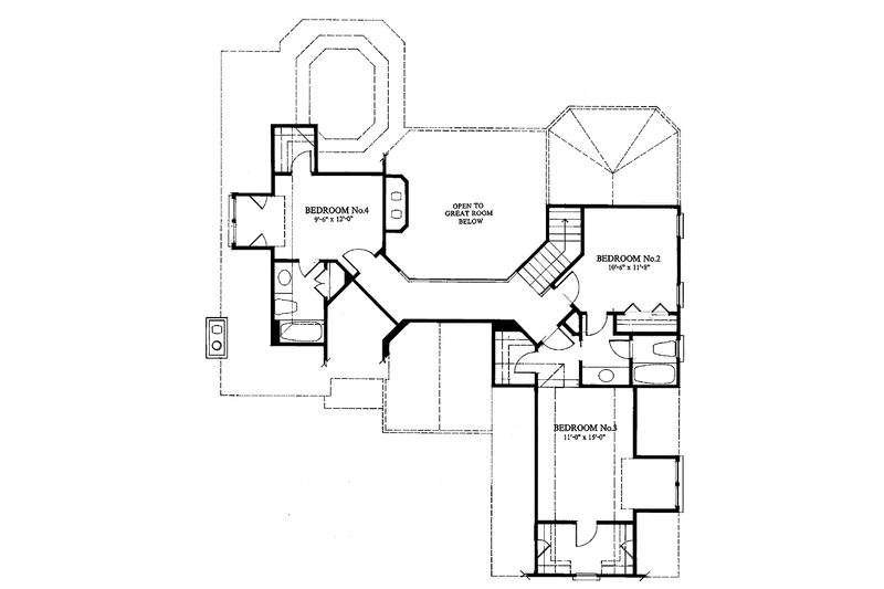 Dream House Plan - Floor Plan - Upper Floor for European House Plan #429-62 - 4 bed, 3.5 bath