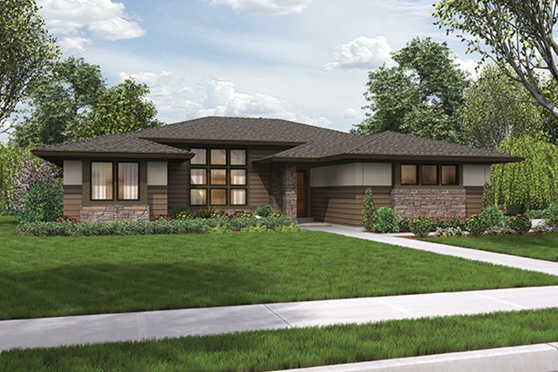 Home Plan - Exterior - Front Elevation 3 for Contemporary House Plan #48-917 - 3 bed, 2 bath