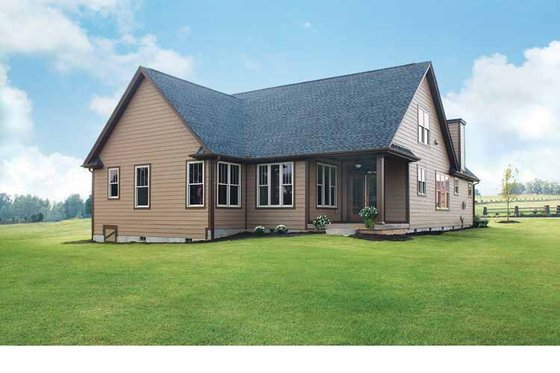 Exterior - Rear Elevation for Tudor House Plan #929-613 - 3 bed, 2.5 bath