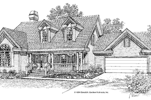 Country Exterior - Front Elevation Plan #929-189