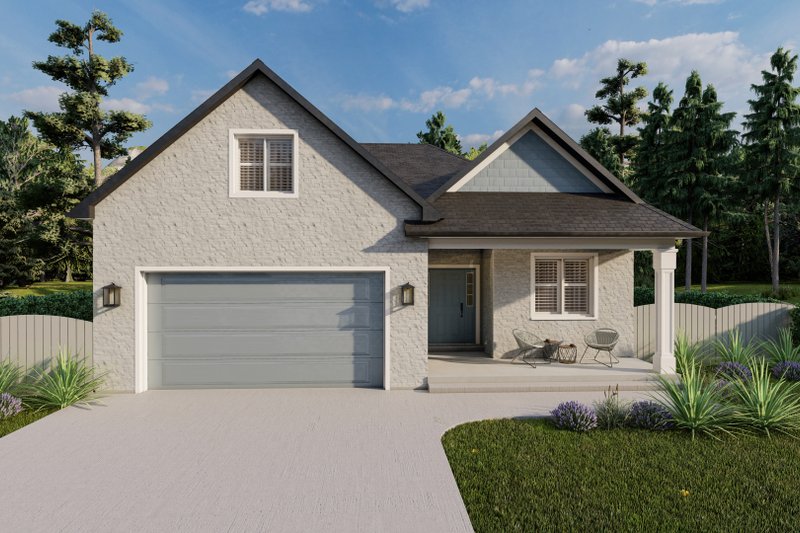 House Blueprint - Exterior - Front Elevation 5 for Craftsman House Plan #1060-152 - 2 bed, 2 bath