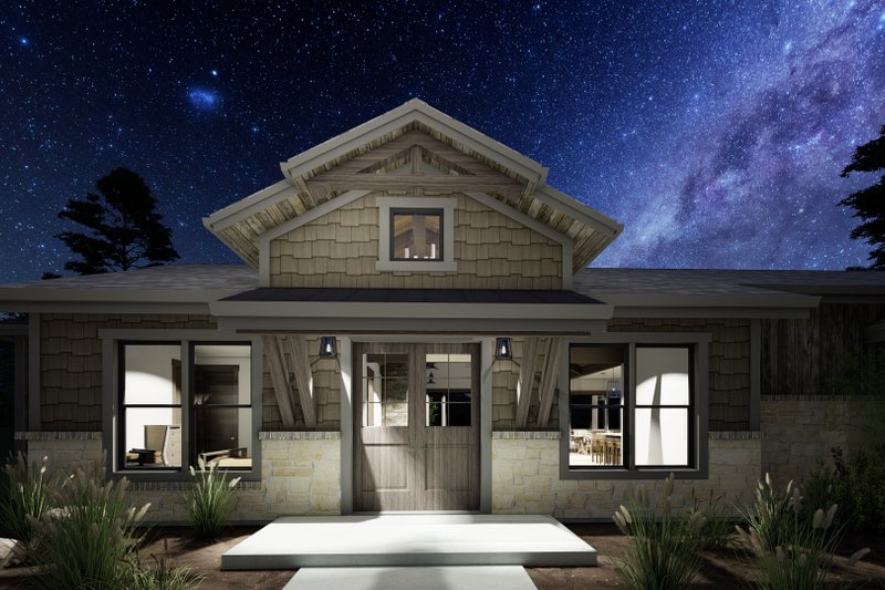 House Design - Exterior - Covered Porch for Ranch House Plan #1069-34 - 3 bed, 2.5 bath