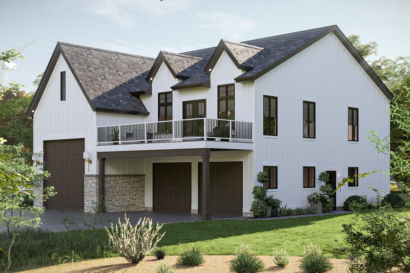 House Blueprint - Exterior - Other Elevation 2 for Farmhouse House Plan #455-673 - 2 bed, 3 bath