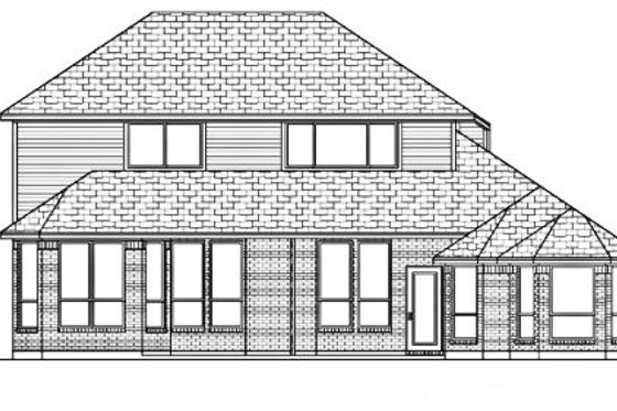 Exterior - Rear Elevation for European House Plan #84-338 - 4 bed, 3 bath