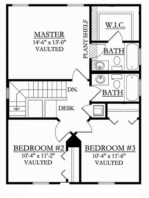 Home Plan - Colonial Floor Plan - Upper Floor Plan #1058-91