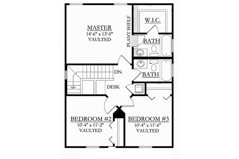 Dream House Plan - Floor Plan - Upper Floor for Colonial House Plan #1058-91 - 3 bed, 2.5 bath