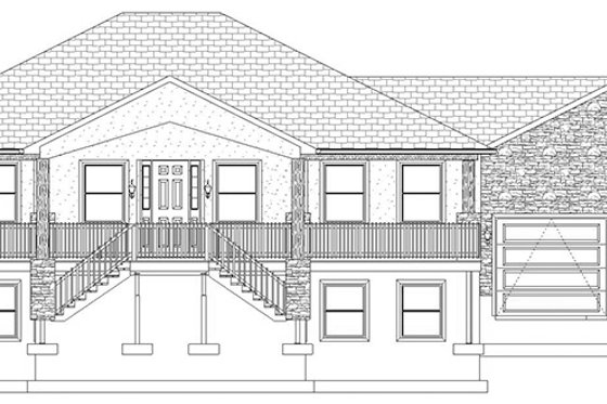 Exterior - Front Elevation 7 for Ranch House Plan #1060-21 - 5 bed, 4 bath