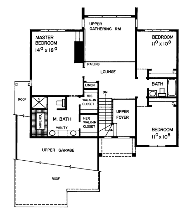 Home Plan - Contemporary Floor Plan - Upper Floor Plan #72-863