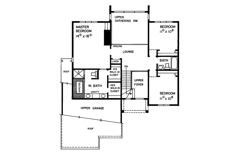 Home Plan - Floor Plan - Upper Floor for Contemporary House Plan #72-863 - 3 bed, 2.5 bath