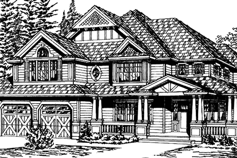 Home Plan - Exterior - Front Elevation 3 for Country House Plan #132-492 - 4 bed, 3.5 bath