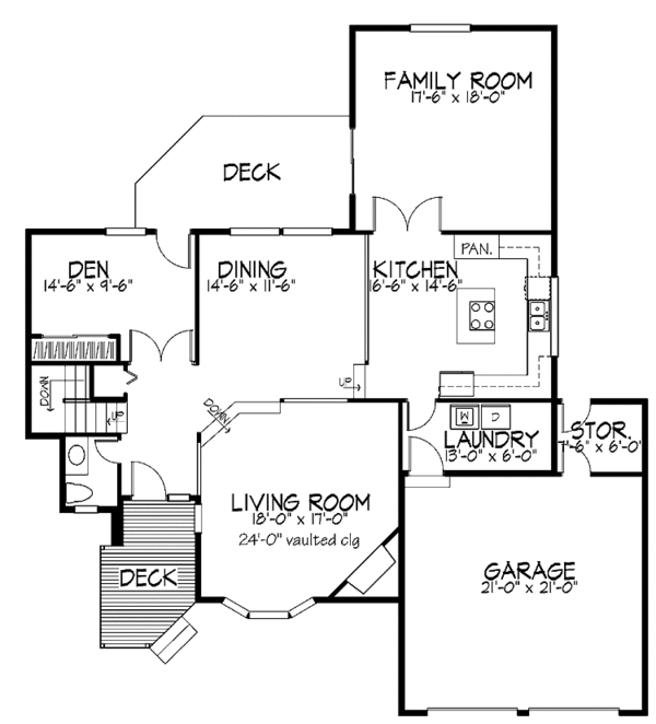Architectural House Design - Contemporary Floor Plan - Main Floor Plan #320-791