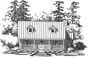 House Blueprint - Exterior - Front Elevation for Country House Plan #472-126 - 3 bed, 2.5 bath