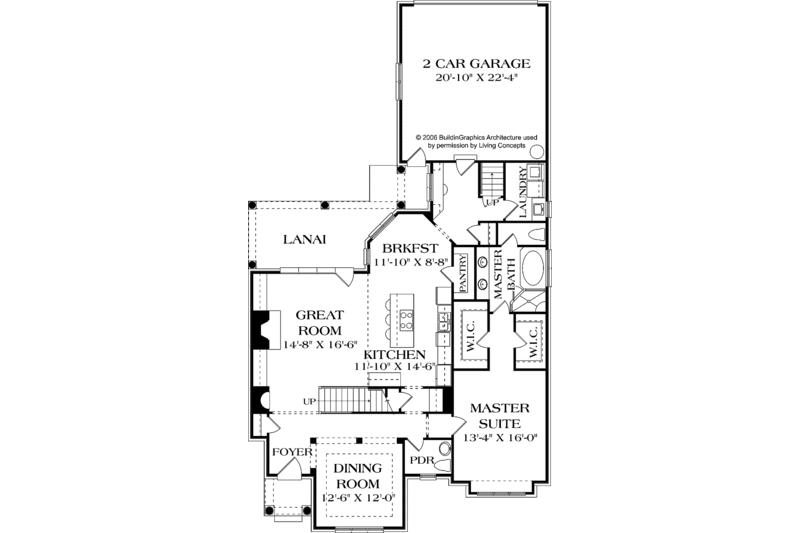Architectural House Design - Floor Plan - Main Floor for Traditional House Plan #453-524 - 3 bed, 2 bath