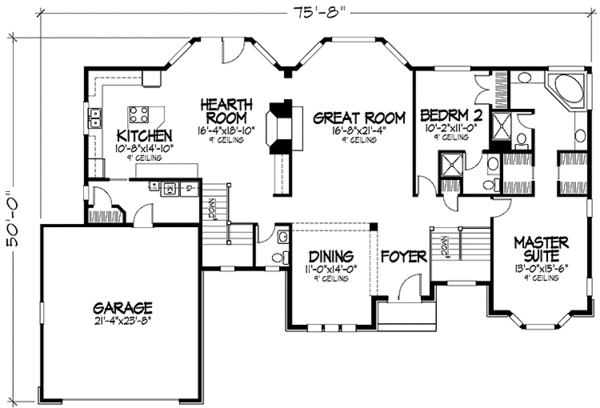 House Plan Design - Country Floor Plan - Main Floor Plan #320-1045