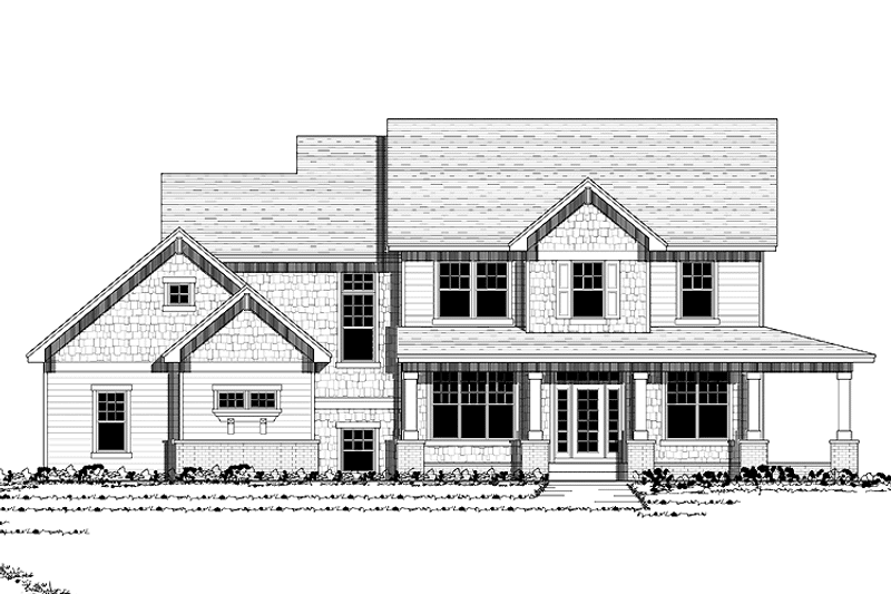 Home Plan - Exterior - Front Elevation 3 for European House Plan #51-636 - 4 bed, 2.5 bath