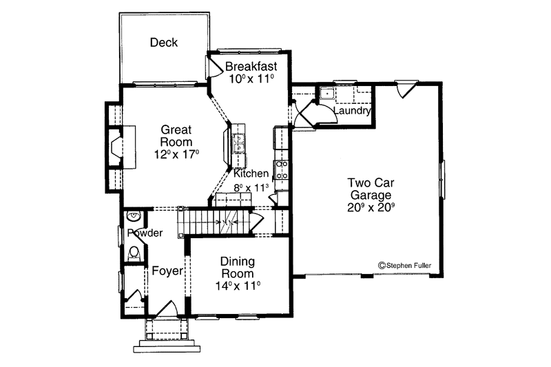 Dream House Plan - Floor Plan - Main Floor for Classical House Plan #429-242 - 3 bed, 2.5 bath