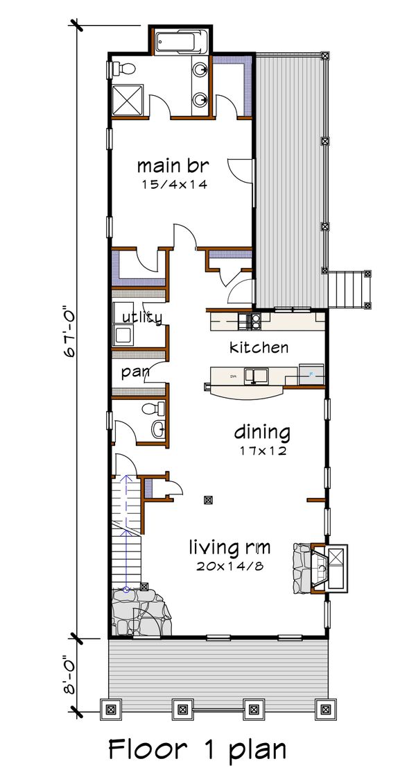 Craftsman Floor Plan - Main Floor Plan #79-274