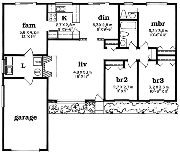 House Plan Design - Country Floor Plan - Main Floor Plan #47-1042