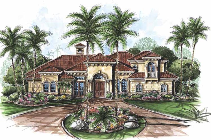 Dream House Plan - Exterior - Front Elevation 3 for Mediterranean House Plan #1017-58 - 4 bed, 4.5 bath