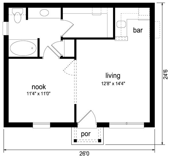 House Plan Design - Cottage Floor Plan - Main Floor Plan #84-535