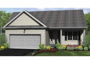 Exterior - Front Elevation 3 for Ranch House Plan #1010-1 - 2 bed, 2 bath
