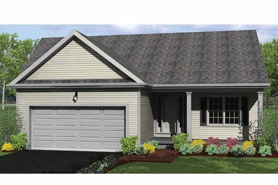 Exterior - Front Elevation 3 for Ranch House Plan #1010-1 - 2 bed, 2 bath