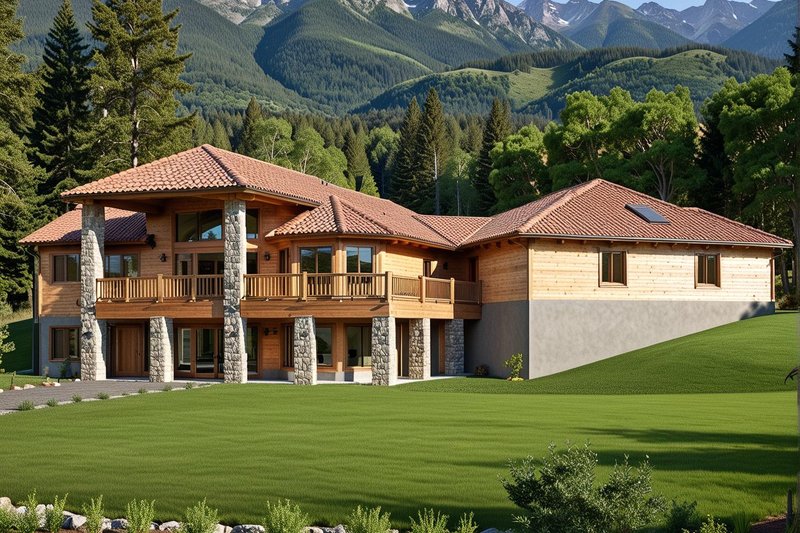 Home Plan - Exterior - Front Elevation 2 for Modern House Plan #117-425 - 3 bed, 2.5 bath