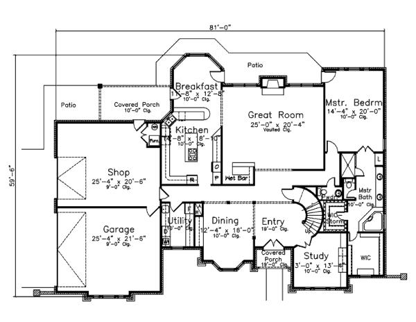 European Floor Plan - Main Floor Plan #52-229