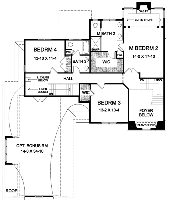 Home Plan - Classical Floor Plan - Upper Floor Plan #328-422