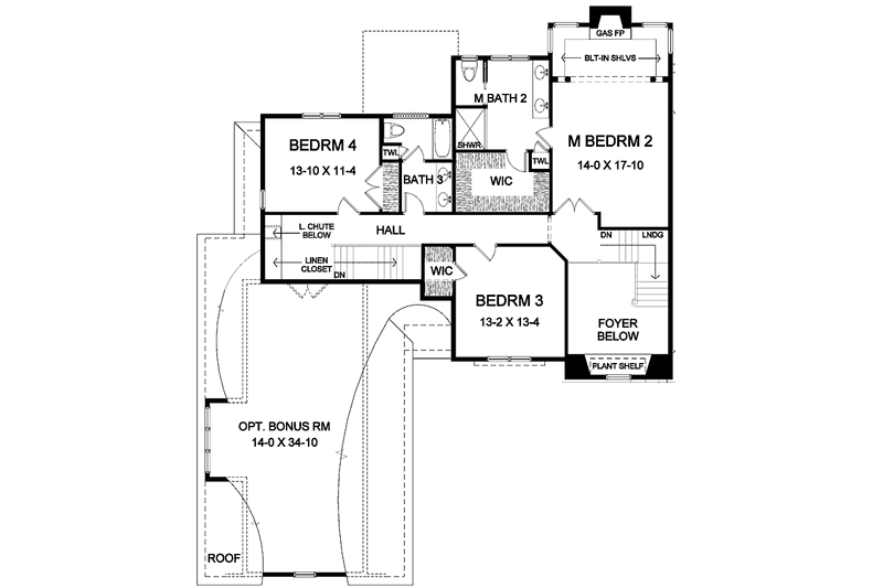 Home Plan - Floor Plan - Upper Floor for Classical House Plan #328-422 - 4 bed, 3.5 bath