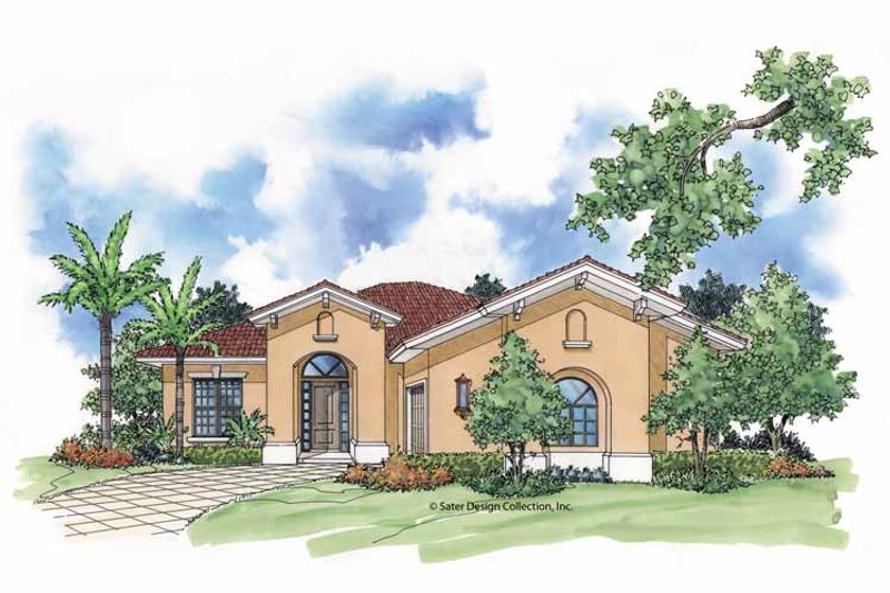 Home Plan - Exterior - Front Elevation 3 for Mediterranean House Plan #930-393 - 2 bed, 2 bath