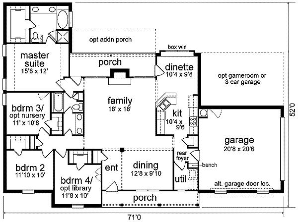 Architectural House Design - Traditional Floor Plan - Main Floor Plan #84-229