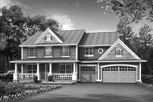 Exterior - Front Elevation 3 for Craftsman House Plan #132-309 - 3 bed, 2.5 bath