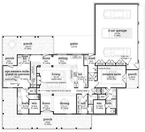 Farmhouse Floor Plan - Main Floor Plan #45-627