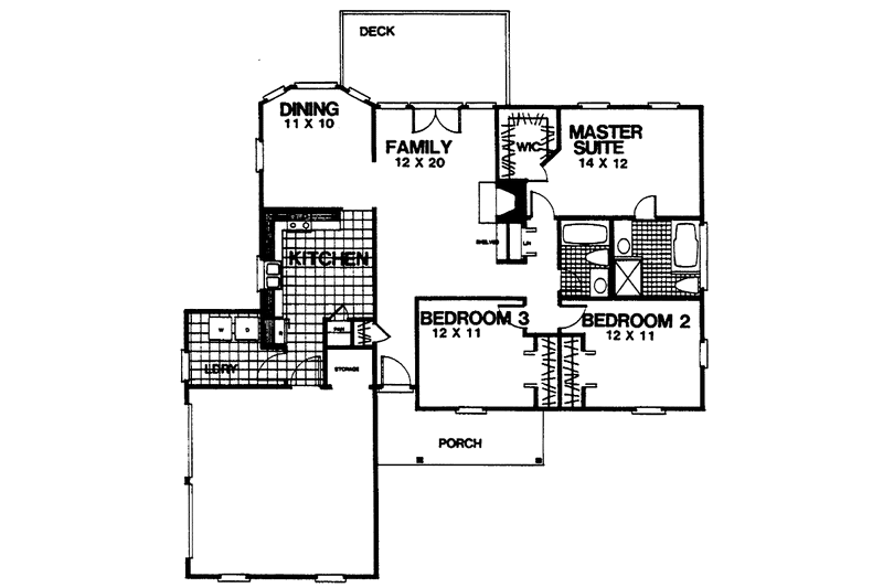 Home Plan - Floor Plan - Main Floor for Farmhouse House Plan #30-311 - 3 bed, 2 bath