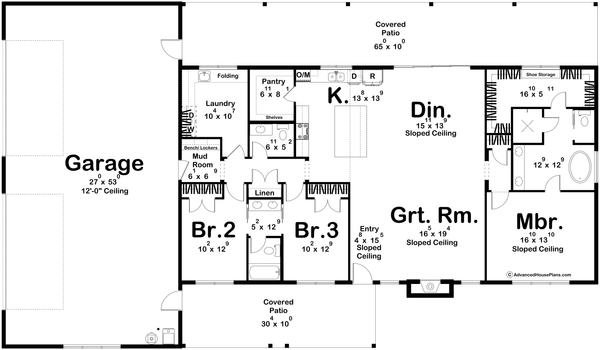 House Blueprint - Barndominium Floor Plan - Main Floor Plan #455-688