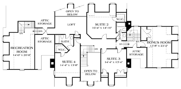 Dream House Plan - Classical Floor Plan - Upper Floor Plan #453-192