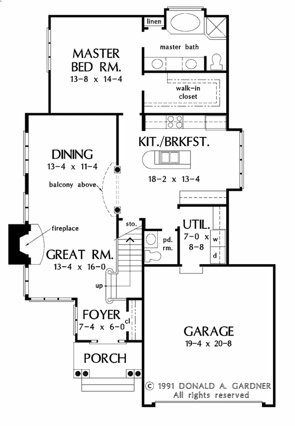 House Design - Country Floor Plan - Main Floor Plan #929-93