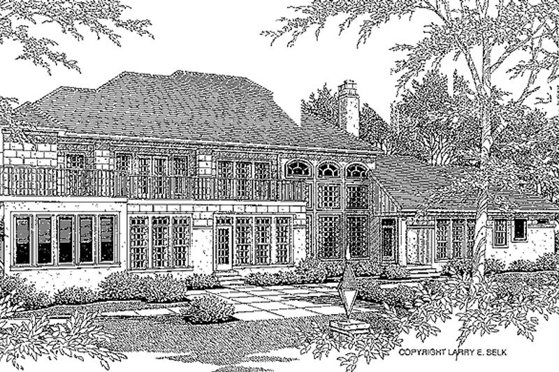 Home Plan - Exterior - Rear Elevation for Mediterranean House Plan #952-270 - 5 bed, 5 bath