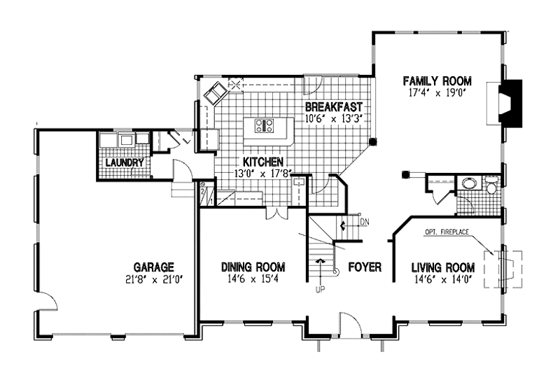 Home Plan - Floor Plan - Main Floor for Classical House Plan #953-86 - 4 bed, 2.5 bath