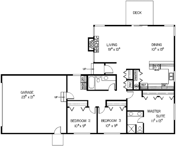 House Plan Design - Ranch Floor Plan - Main Floor Plan #60-906