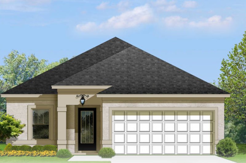 Architectural House Design - Exterior - Front Elevation 4 for Mediterranean House Plan #1058-89 - 3 bed, 2 bath