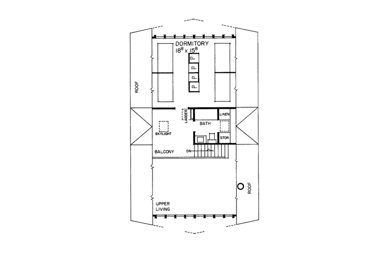 Home Plan - Floor Plan - Upper Floor for Cabin House Plan #72-538 - 3 bed, 2 bath